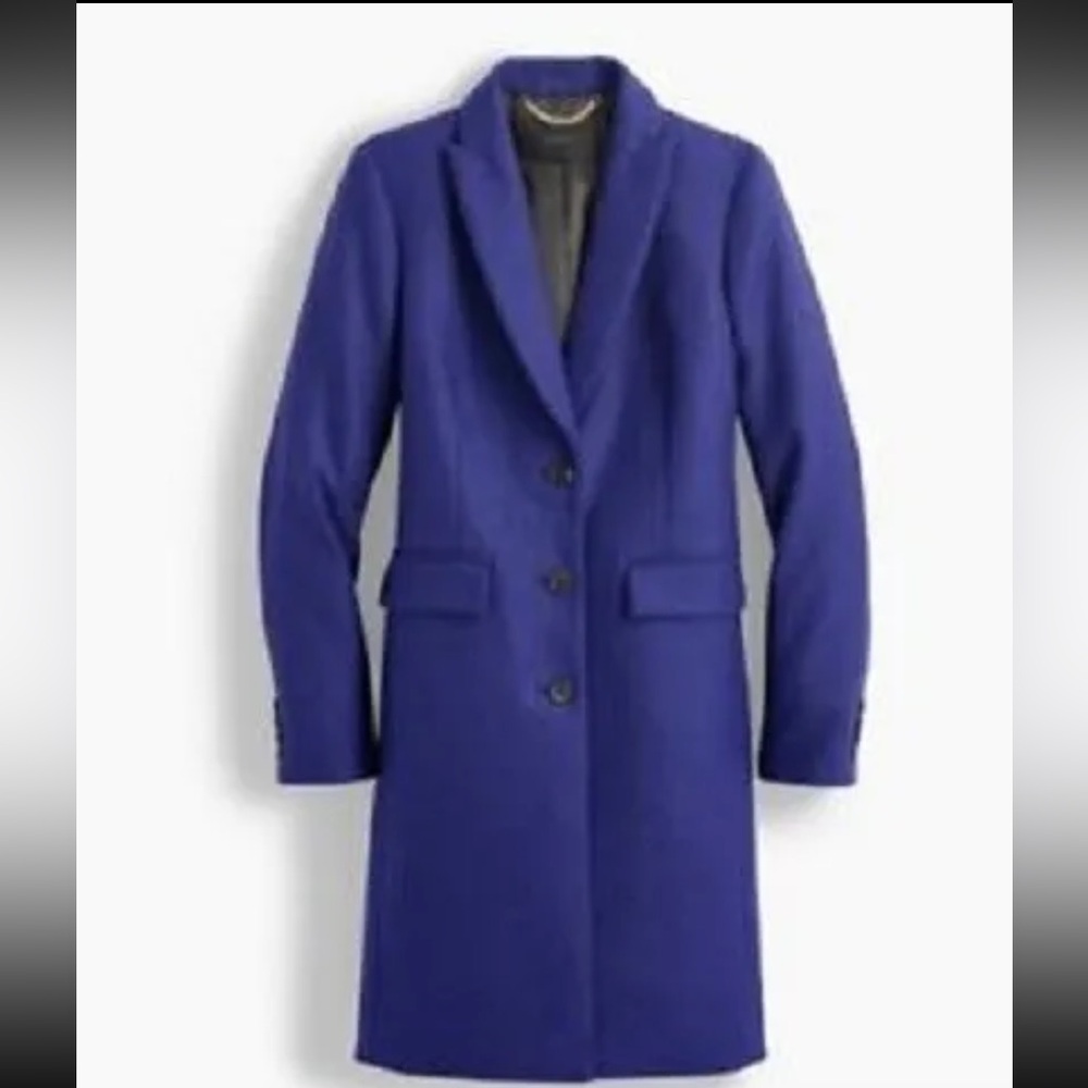 J. Crew Parke Italian Wool Topcoat in Brunswick Blue Size 6